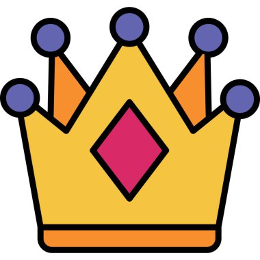 Taç. Web simgesi basit illüstrasyon