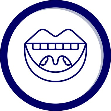 Mavi ve beyaz dişlerin vektör çizimi