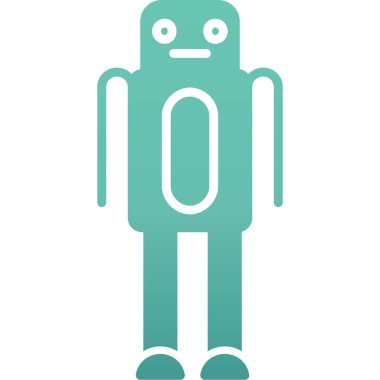 robot düz simgesi, vektör, illüstrasyon