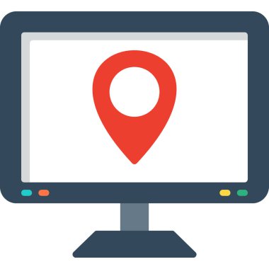 konum haritası simgesi düz vektör