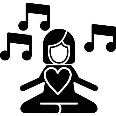 kız ve müzik simgesi