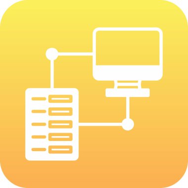 bilgisayar ağı simgesi, vektör illüstrasyonu