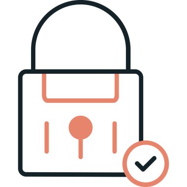 Asma kilit. Web simgesi basit illüstrasyon