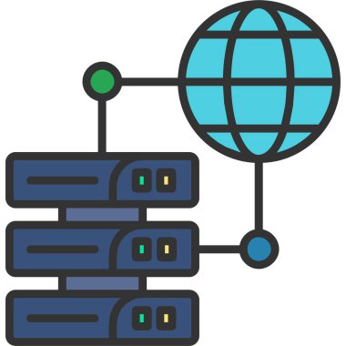 ağ bağlantısı sunucu simgesi doldurulmuş dış hat biçimi