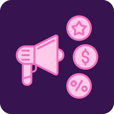 Dolar işareti ikonlu megafon. vektör illüstrasyonu