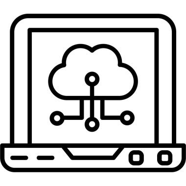 Bulut Hesaplama Vektör Satırı Simgesi Tasarımı