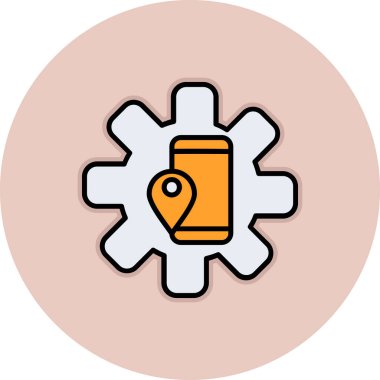 Vektör illüstrasyonu, dişli simgesi