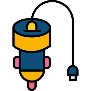 Elektrik prizi simgesi. Taslak elektrik dolgu vektör rengi düz izole