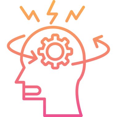 Beyin. Web simgesi basit illüstrasyon