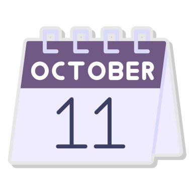 11 Ekim için takvimi olan bir illüstrasyon