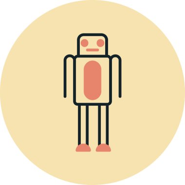 Bir robot simgesinin vektör illüstrasyonu