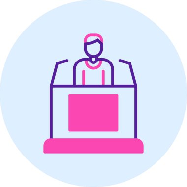 Konferans. Web simgesi basit illüstrasyon