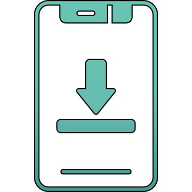 akıllı telefon ekran simgesi renk ana hatları vektörü