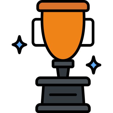 kupa simgesi renk ana hatları vektörü