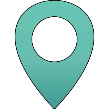 harita pin simgesi renk ana hatları vektörü