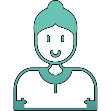 Kadın avatar simgesi, özet biçimi