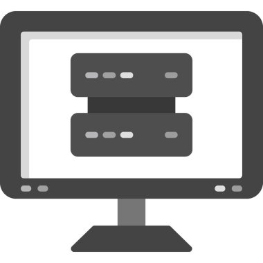 bilgisayar monitörü simgesi, düz tasarım