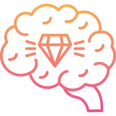 beyin ikonu vektör illüstrasyonu