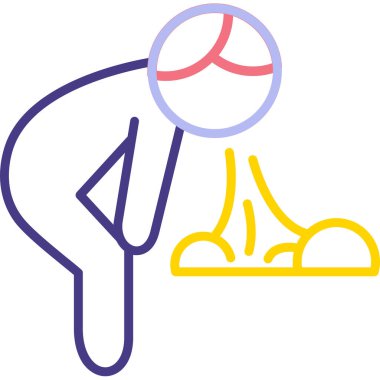 Adam ikon egzersizi yapıyor. Çizgi kadın ve erkek simgesi vektör düz renk izole