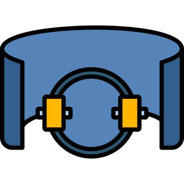 Güvenli kask simgesi renk dış hat vektörü