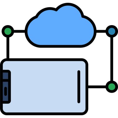 Bulut Hesaplama. Web simgesi basit illüstrasyon