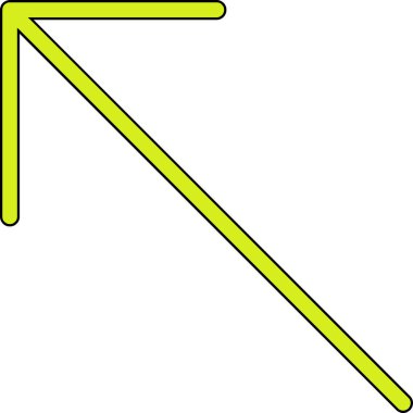 Yeşil oklu sarı üçgen işareti.