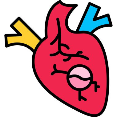 Kalp Hastalığı Simgesi Vektör Özeti İllüstrasyonu