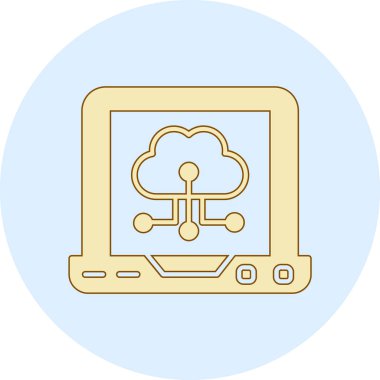 Bulut hesaplama simgesi vektör illüstrasyonu