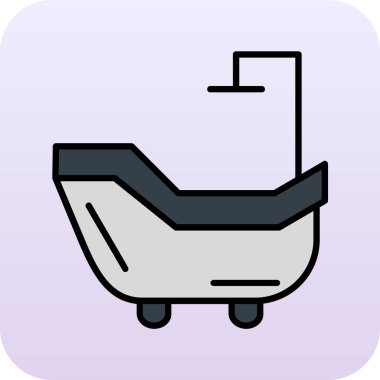Moda tarzında izole edilmiş banyo küveti simgesi
