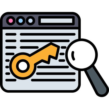 Arama çubuğu grafik simgesi. dış hat büyütme cam vektör simgesi rengi düz izole