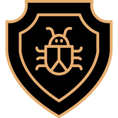 Böcek ikonlu kalkan. vektör illüstrasyonu