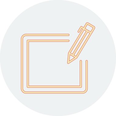 Aser ikonlu kalem. vektör illüstrasyonu