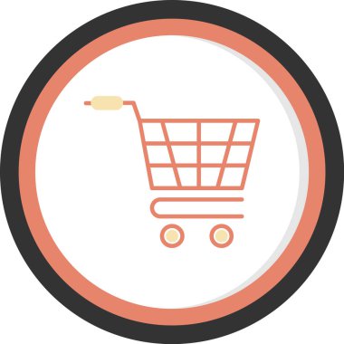 Araba ikonu. Sepet simgelerinin vektör illüstrasyonu