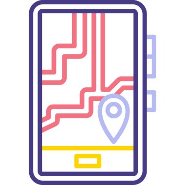 GPS konum simgesi. Web için GPS vektör simgelerinin basit çizimi