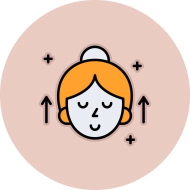 Kadın yüz simgesinin vektör illüstrasyonu