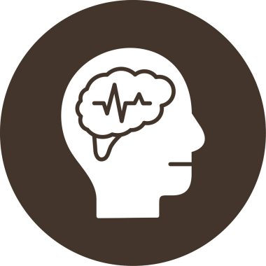 Baş vektör ikonlu beyin. biçim iki renkli düz sembol, gri ve cyan renkler, yuvarlak açılar, beyaz arkaplan.