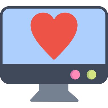 Düz biçimli kalp monitörü simgesi