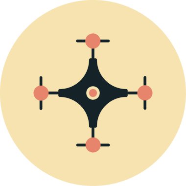 Tek bir izole edilmiş siyah ve kırmızı yuvarlak simgenin vektör çizimi