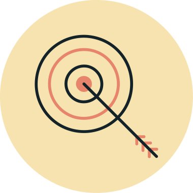 Düz dizaynlı okçuluk ok simgesi