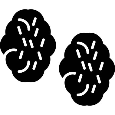 Beyaz arka planda siyah-beyaz bir insan beyninin vektör simgesi. siyah ve beyaz resimleme