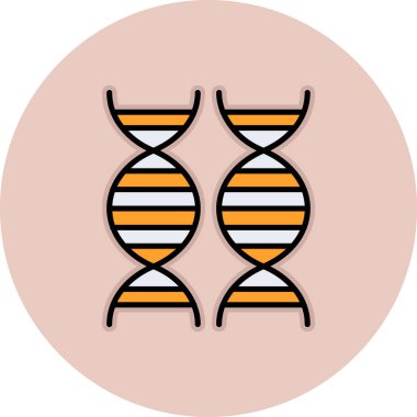 DNA molekül ikonu. Düz renk tasarımı. vektör illüstrasyonu.