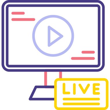 canlı yayın simgesi vektör illüstrasyonu