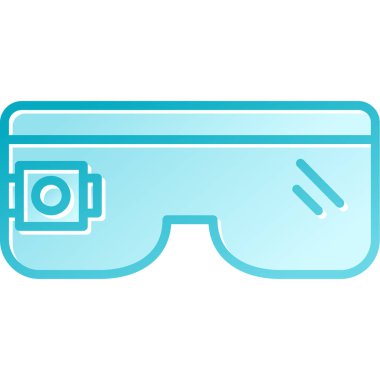 sanal gerçeklik simgesi vektör çizimi beyaz arkaplanda izole edildi