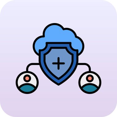 Shield web simgesi, basit vektör illüstrasyonu