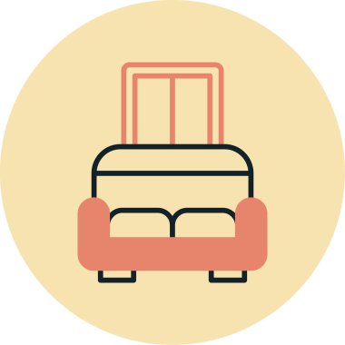 Kanepe. Web simgesi basit illüstrasyon