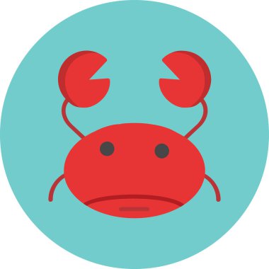 Yengeç yassı simgesi, vektör çizimi