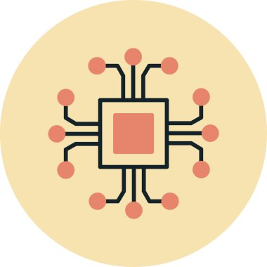 çip web simgesi, vektör illüstrasyonu