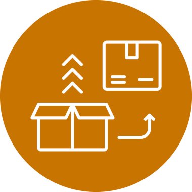 dağıtım simgesi. Web için karton vektör simgelerinin özet çizimi