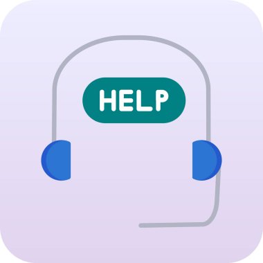 Yardım simgesi. düz dizayn