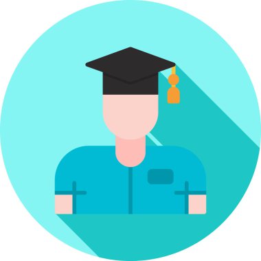 Üniversite düz simgesi, vektör illüstrasyonu